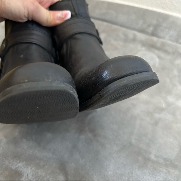 Nicole Women’s Harness Ankle Boots Sz 6 Black Faux Leather Fall Moto Grudge - Picture 2 of 7